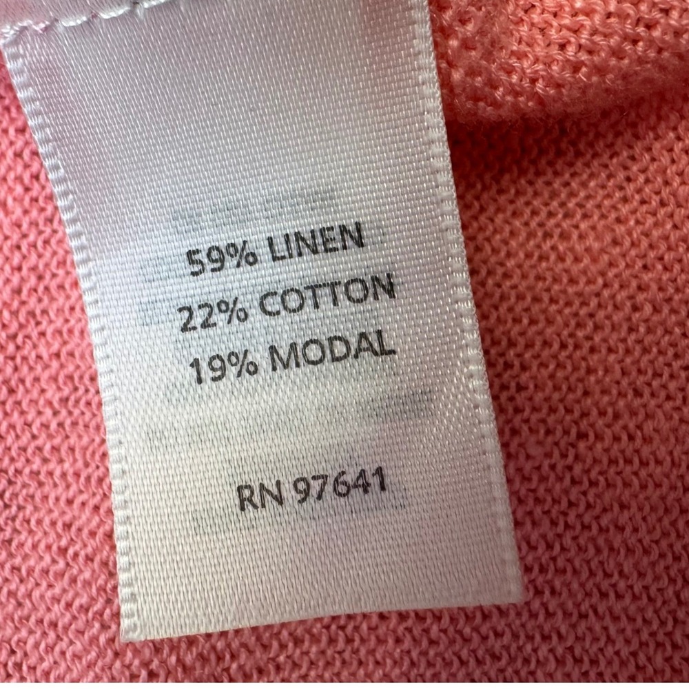 J. Jill Cardigan Medium Pink Linen Blend Open Front Drape Sweater Lightweight - Picture 5 of 5